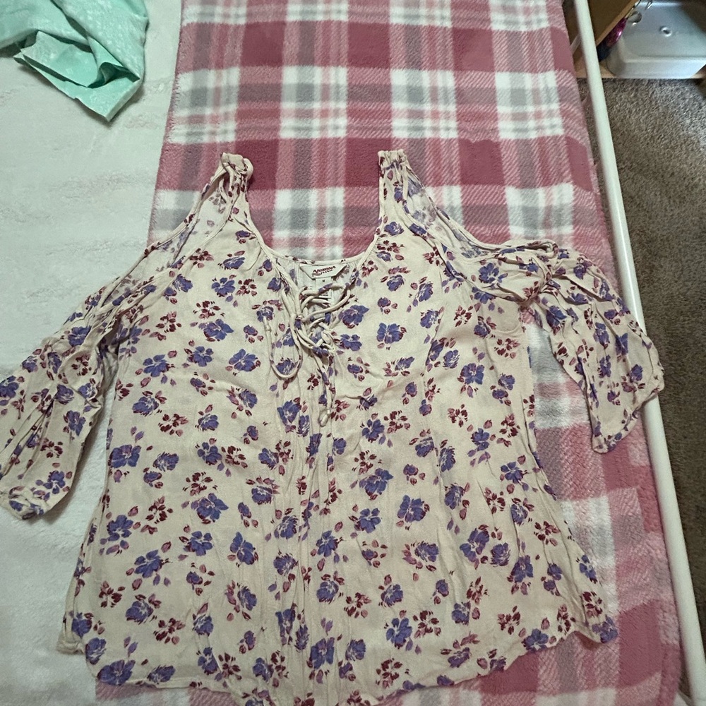 Arizona Purple and Cream Floral Shirt